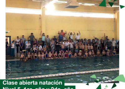 Clase abierta de natación de Nivel 5 años, 1er y 2do año Primaria