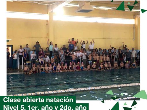 Clase abierta de natación de Nivel 5 años, 1er y 2do año Primaria