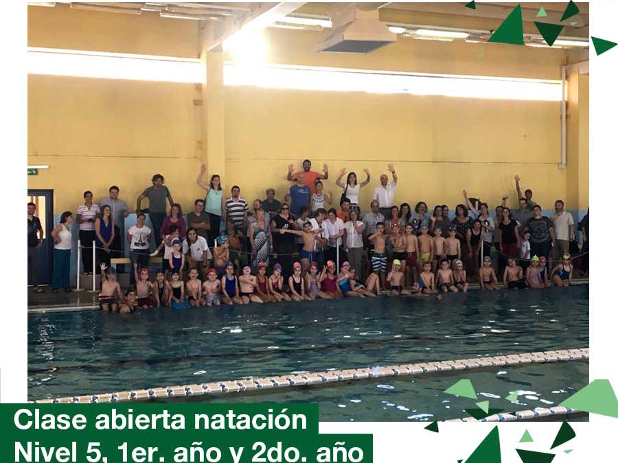 Clase abierta de natación de Nivel 5 años, 1er y 2do año Primaria