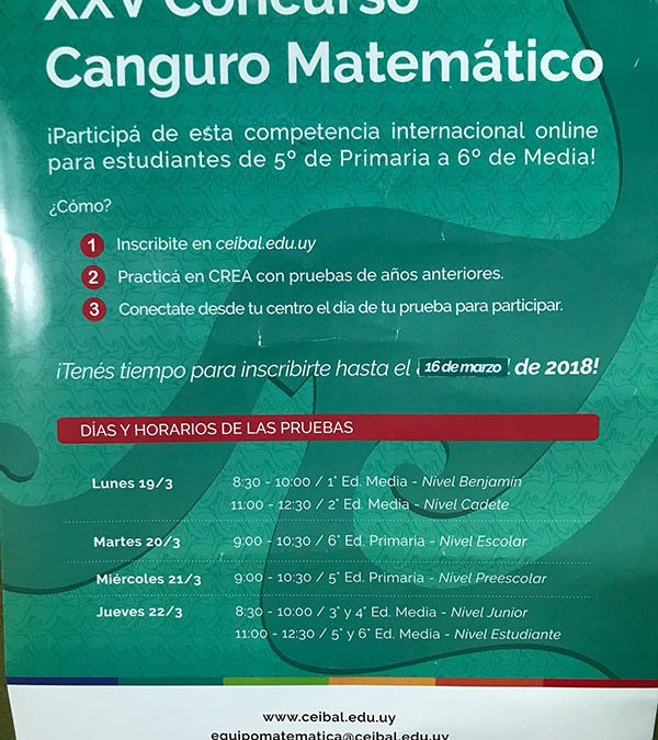 2018: Secundaria Concuros Canguro Matemático