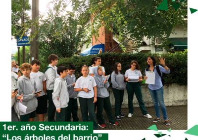 2018: 1er año Secundaria, proyecto «los árboles de mi barrio»