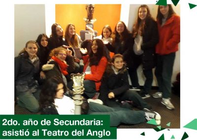 2018: 2do. año de Secundaria asistió al Teatro del Anglo