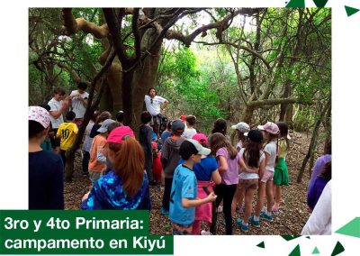 2018: 3ro y 4to Primaria, campamento en Kiyú.