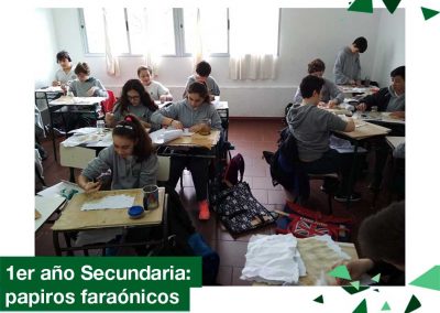 2018: 1er año Secundaria, papiros faraónicos