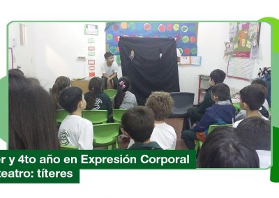 2019: títeres en Expresión Corporal y Teatro (3ro y 4to Primaria)