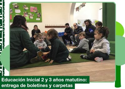 2019: entrega de evaluaciones y carpetas (nivel 2 y 3 años matutino)