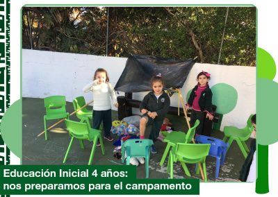 2019: Educación Inicial Nivel 4 años se prepara para ir de campamento.