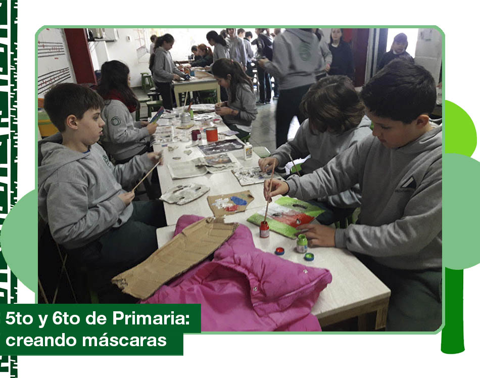 2019: 5to y 6to de Primaria creando máscaras.