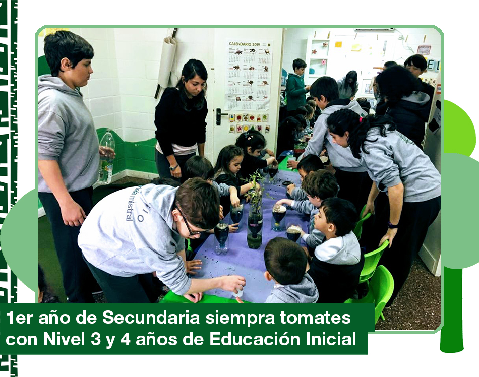 2019: 1ro de Secundaria con Educación Inicial en el Taller de huerta orgánica