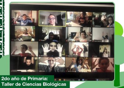 2020: 2do año de Primaria trabajando en el Taller de Ciencias Biológicas.