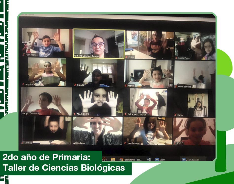 2020: 2do año de Primaria trabajando en el Taller de Ciencias Biológicas.