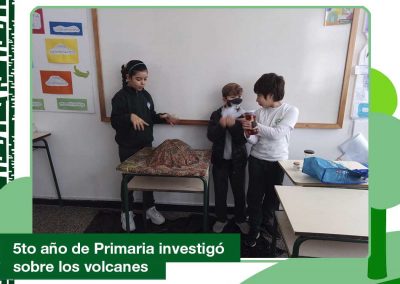 2020: 5to año Primaria investigó sobre los volcanes.